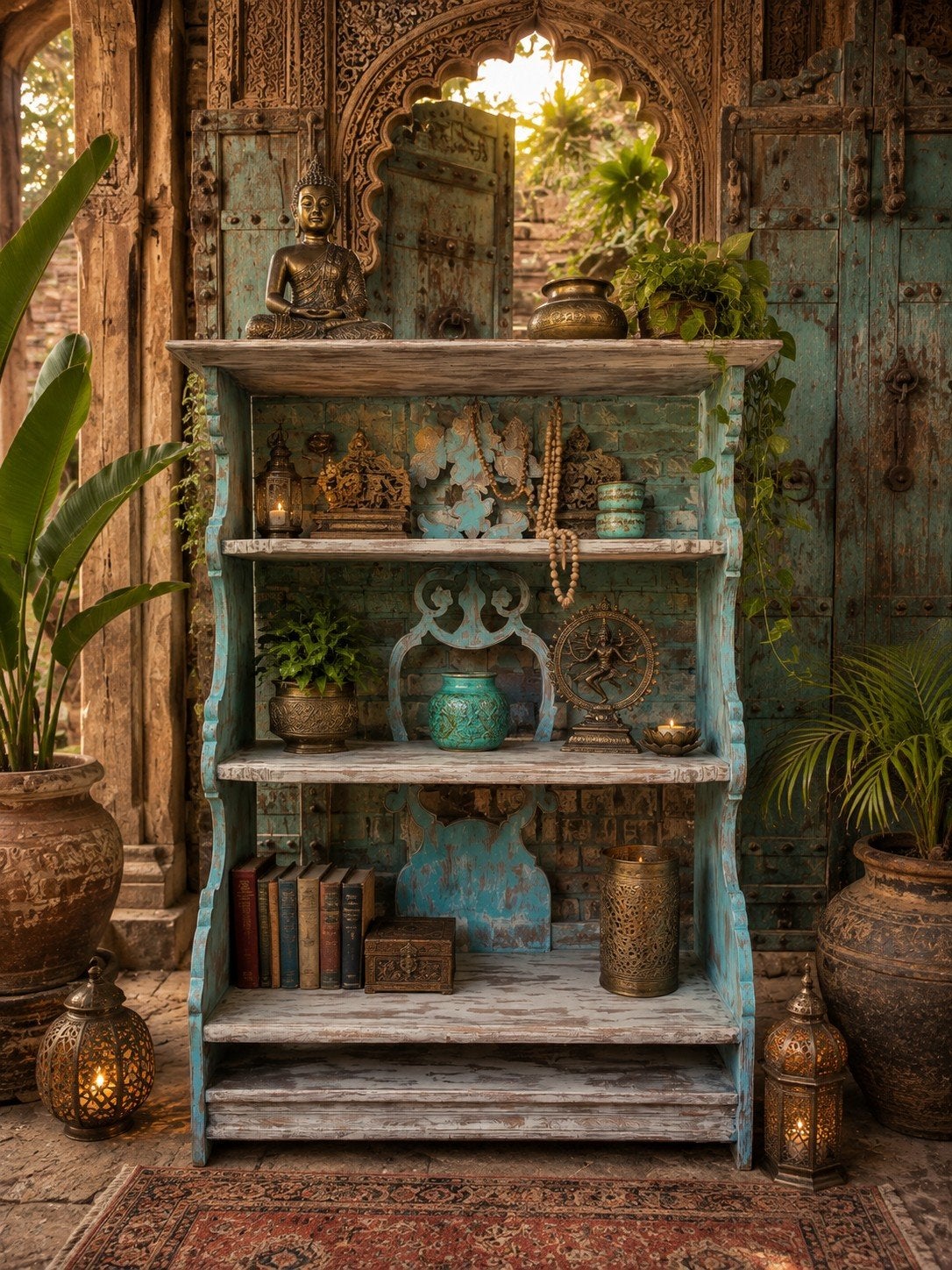 XXL/Etagere/Winkelkast/India/Boho/Kast, Antiek en Kunst, Ophalen