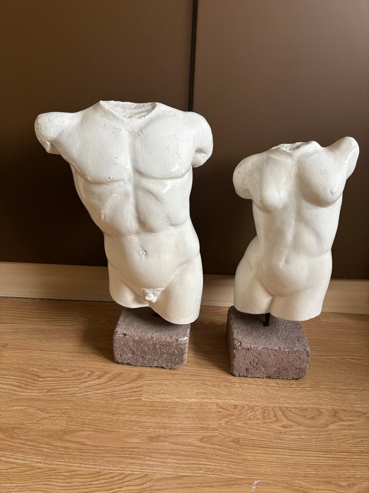 Decoratieve bustes van man en vrouw, Ophalen, Gips, Buste, 20 - 50 cm