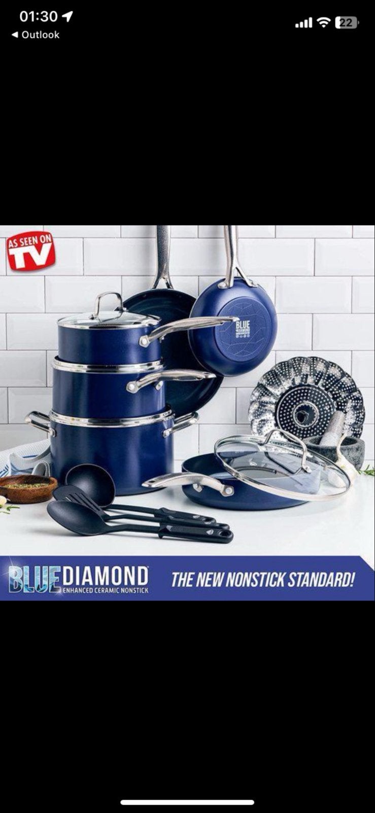 Pannenset Blue Diamond 14Delig (Nieuw in Doos), Ophalen, Overige materialen, PFAS-vrij, Nieuw