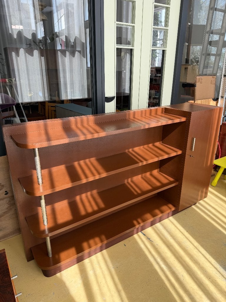 Vintage wandkast, wandmeubel, art deco boekenkast, wall unit, Huis en Inrichting, Kasten | Wandmeubels, Ophalen, -, 100 tot 150 cm
