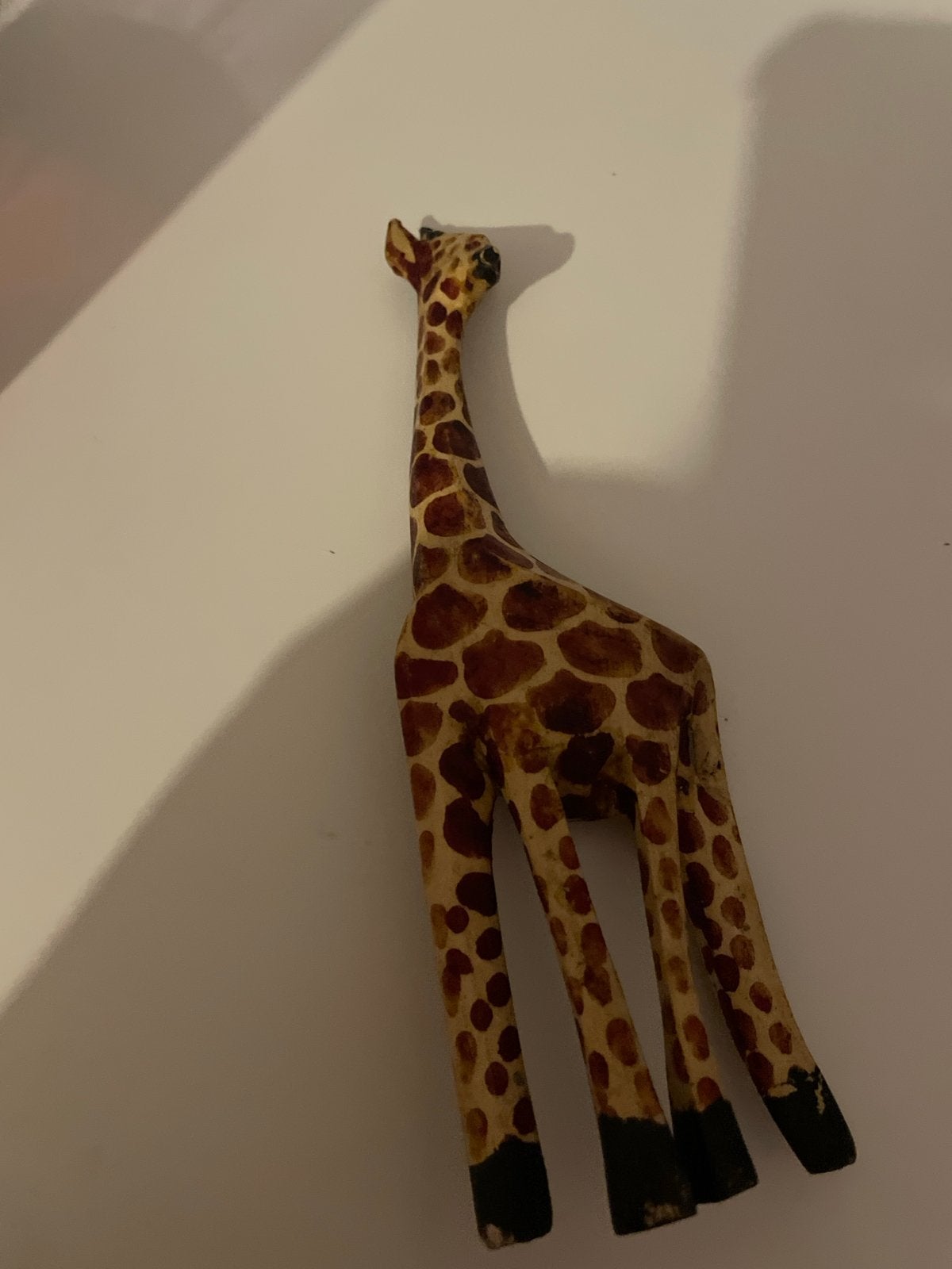 Houten Giraffe Beeldje - Afrikaanse Decoratie, Hout, Gebruikt, Ophalen of Verzenden, Oosters