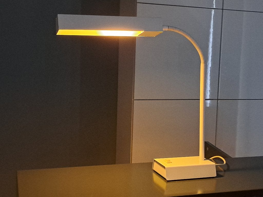 retro bureaulamp, wit  HALA stijl, Huis en Inrichting, Bureaulamp, Gebruikt, Vintage, Wit