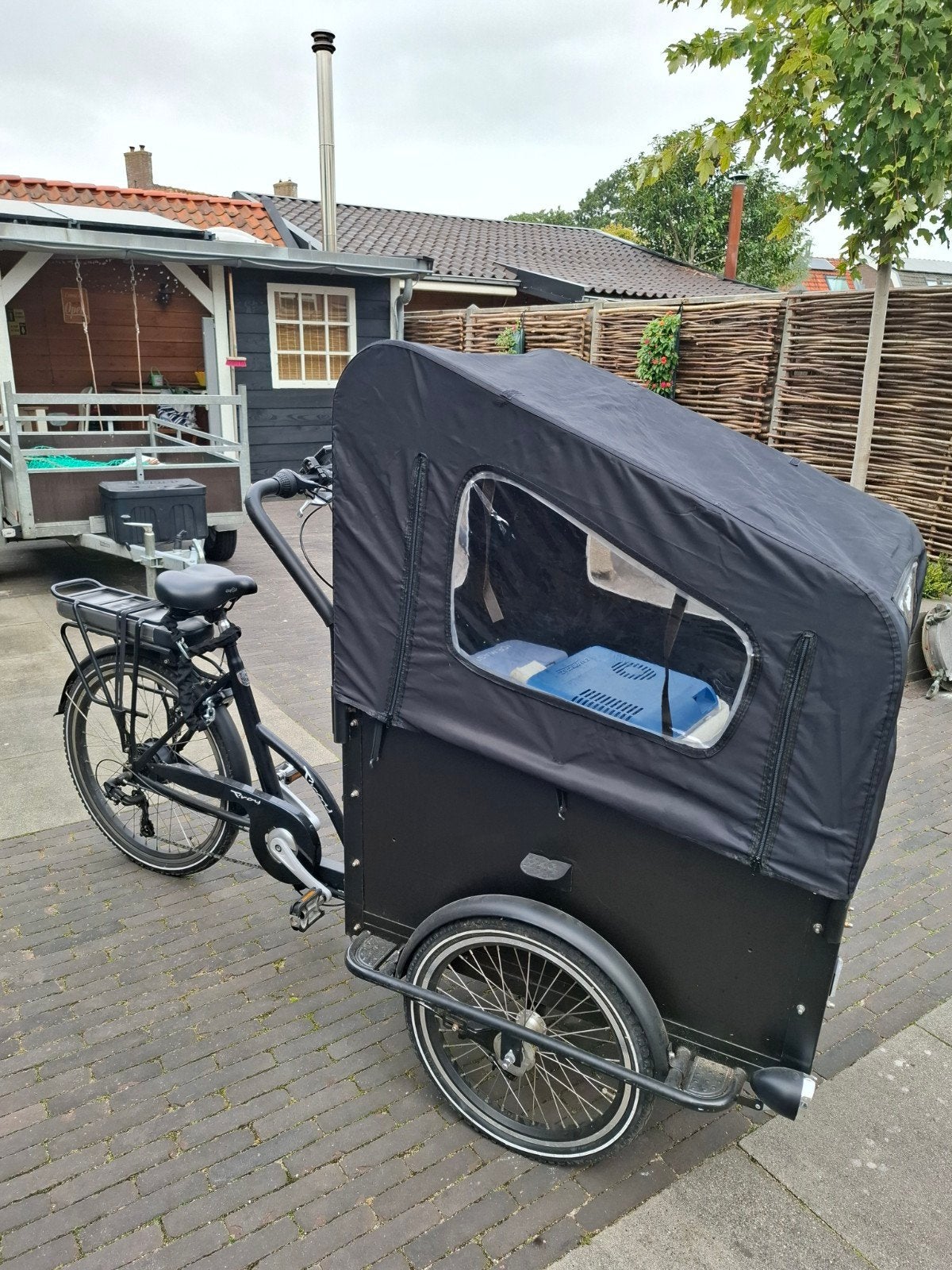 Vogue Bakfiets Elektrisch met Huif - Zo goed als nieuw, Zo goed als nieuw, 2 kinderen, Elektrisch, Trommelrem