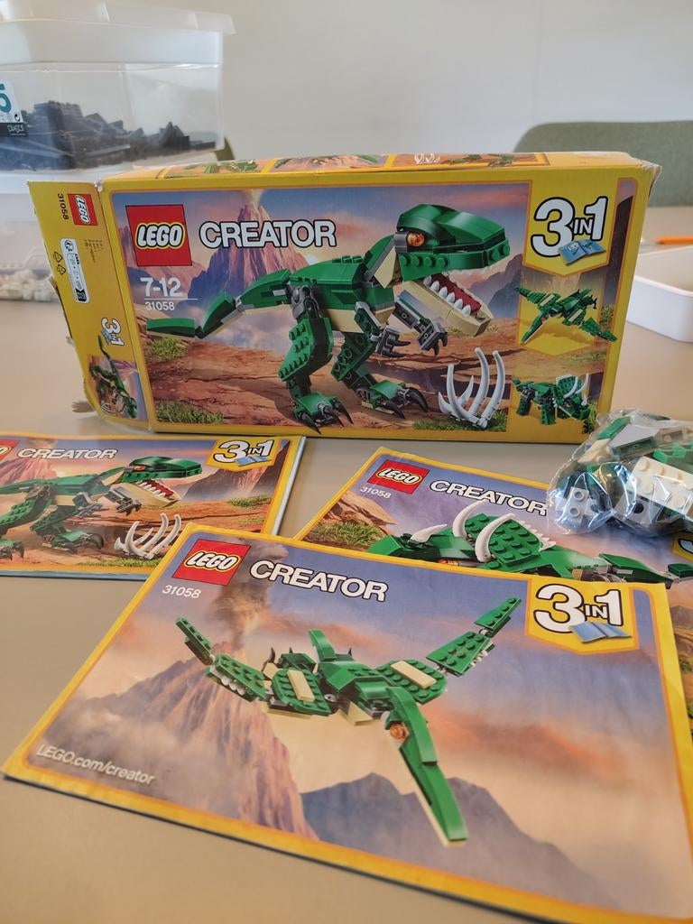 Lego creator 3in1 machtige dinosaurussen 31058, Compleet, Lego, Ophalen of Verzenden, Zo goed als nieuw