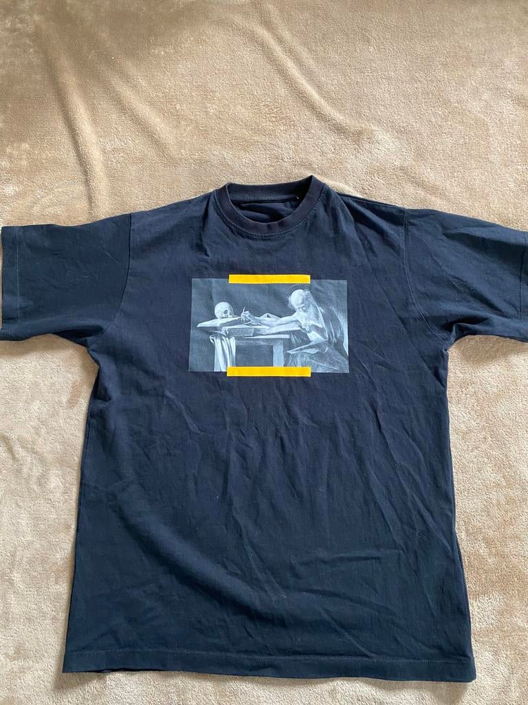 Off-White Caravaggio Crewneck Black Tee, Kleding | Heren, T-shirts, Zo goed als nieuw, Maat 46 (S) of kleiner, Zwart, Ophalen of Verzenden