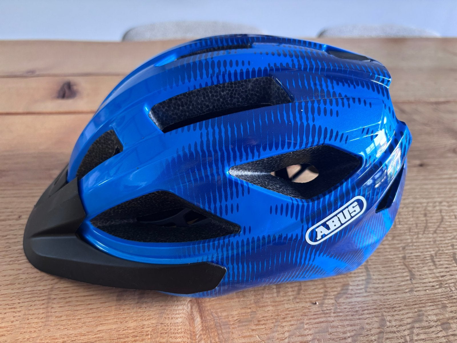 ABUS Fietshelm Blauw, Fietsen en Brommers, Ophalen of Verzenden, Zo goed als nieuw, S, Jongen of Meisje