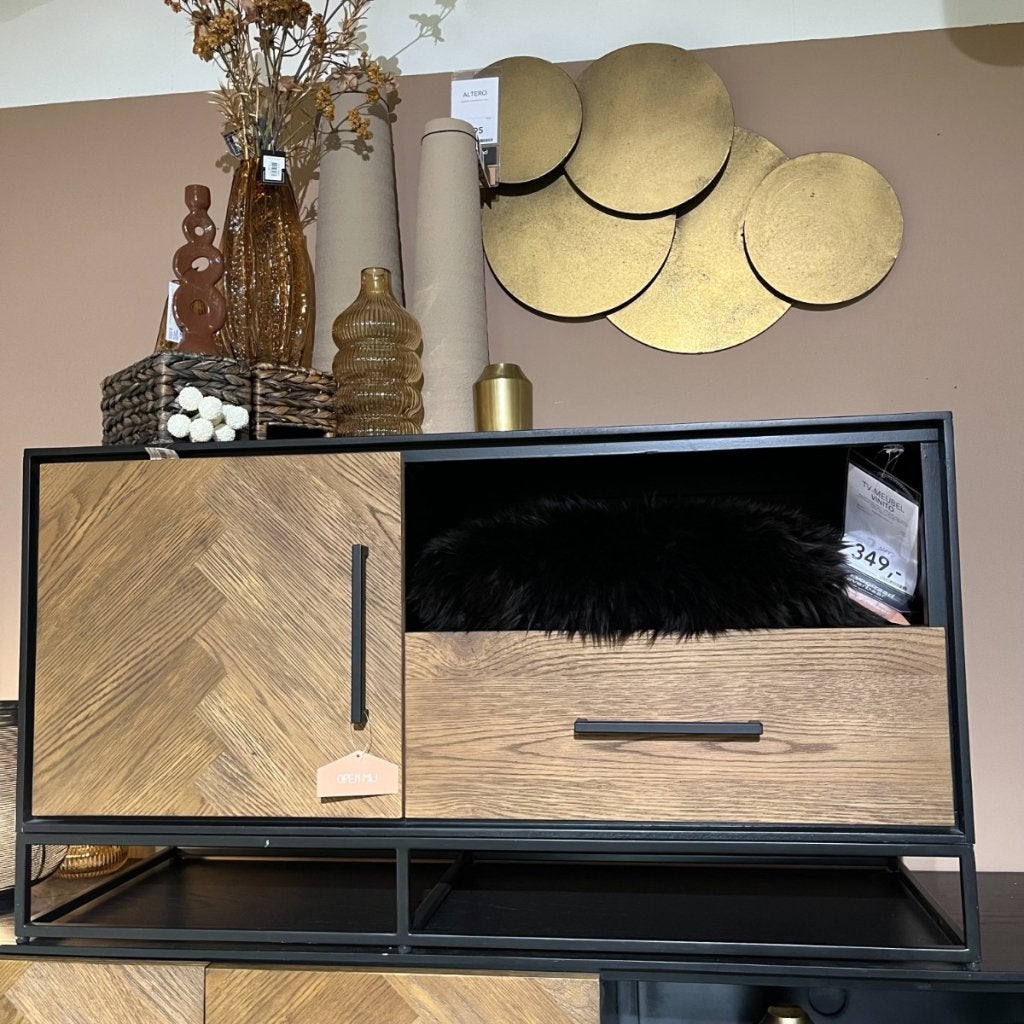 TV-meubel Vinito - Bruin - 110 cm - Pronto Wonen, Niet ingevuld, Niet ingevuld, Niet ingevuld
