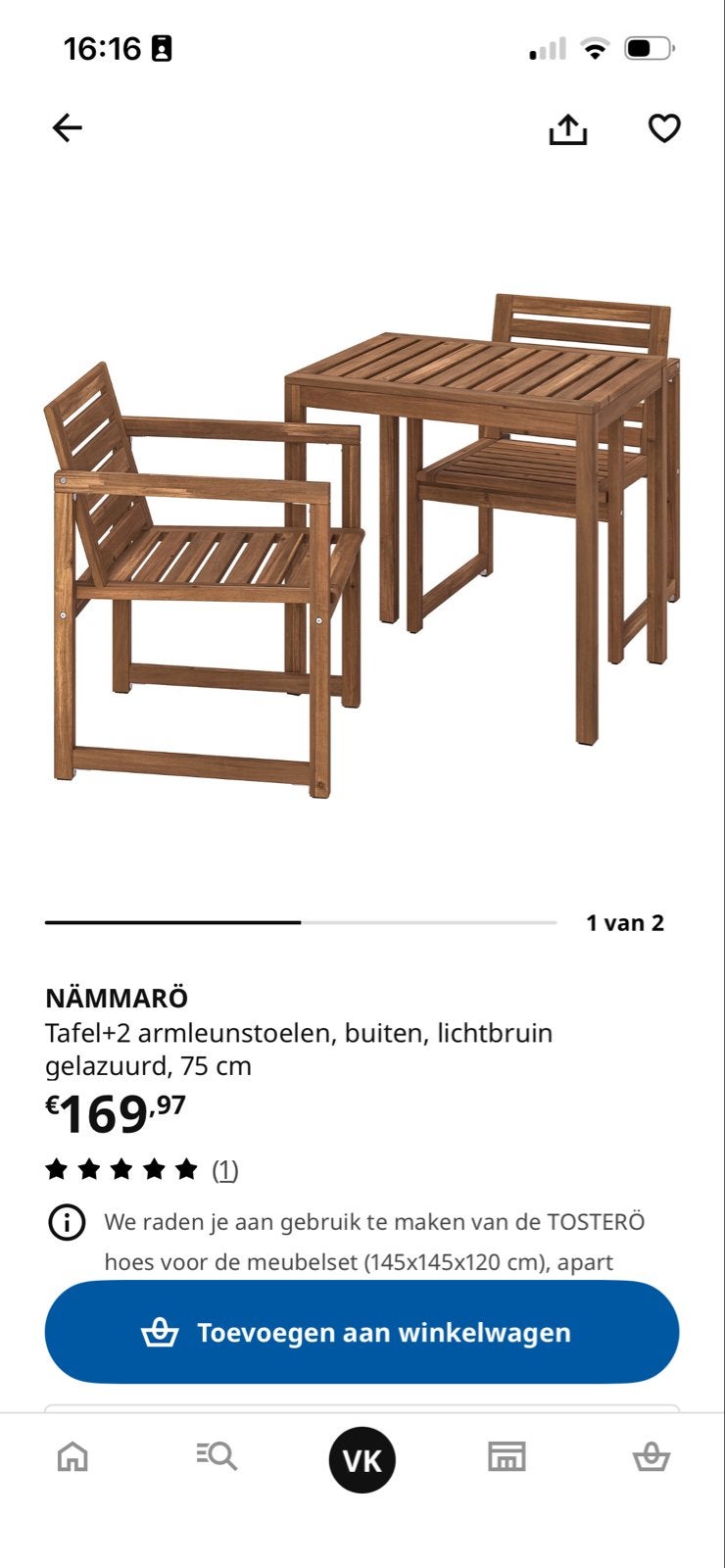 IKEA NÄMMARÖ Tuinset - Tafel + 2 stoelen, Gebruikt, Eettafel, Tuinset, Hout