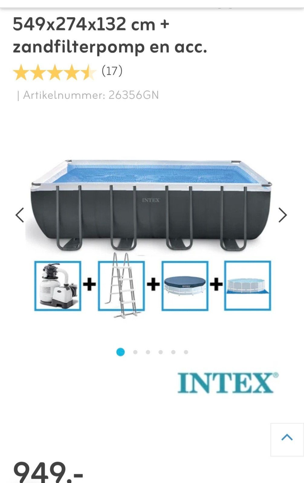 Intex Ultra XTR Frame Zwembad 549x274x132 cm met zandfilterp, Tuin en Terras, 120 cm of meer, 200 tot 300 cm, Ophalen of Verzenden
