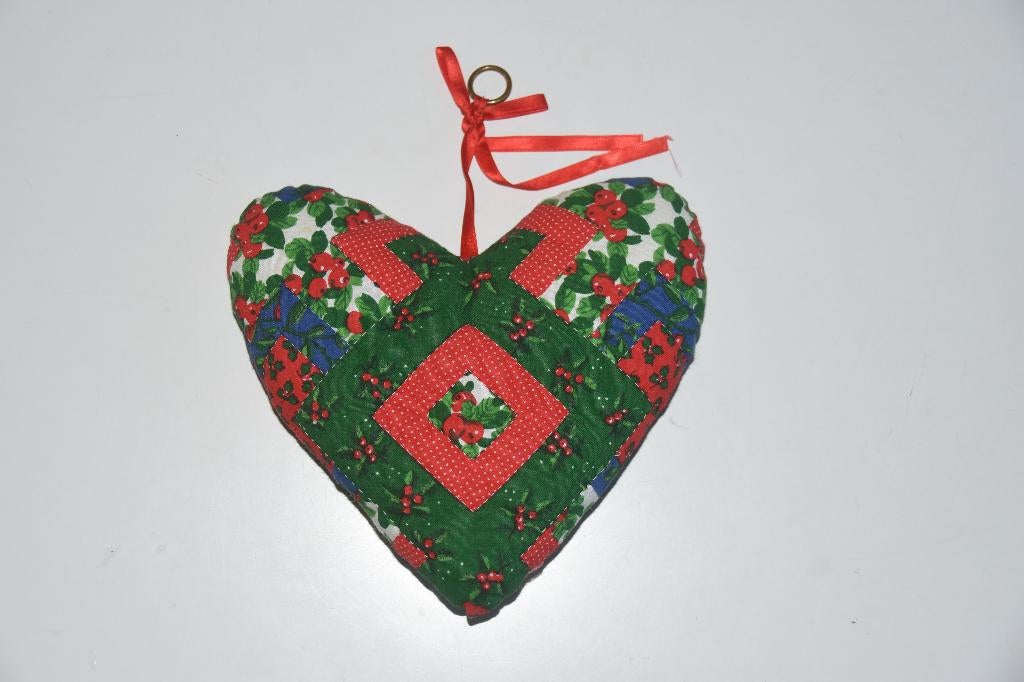 Stoffen Patchwork Hart Kerst quilt decoratie versiering, Verzenden, Nieuw