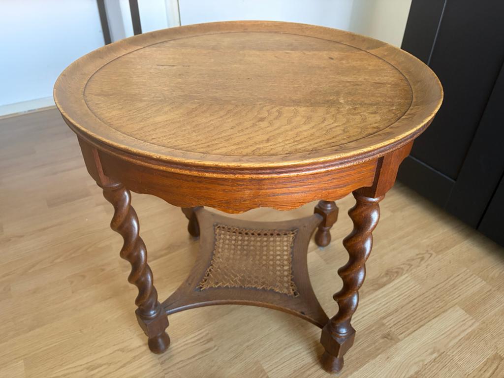 Antieke houten bijzettafel lampentafel salontafel, Antiek en Kunst, Ophalen