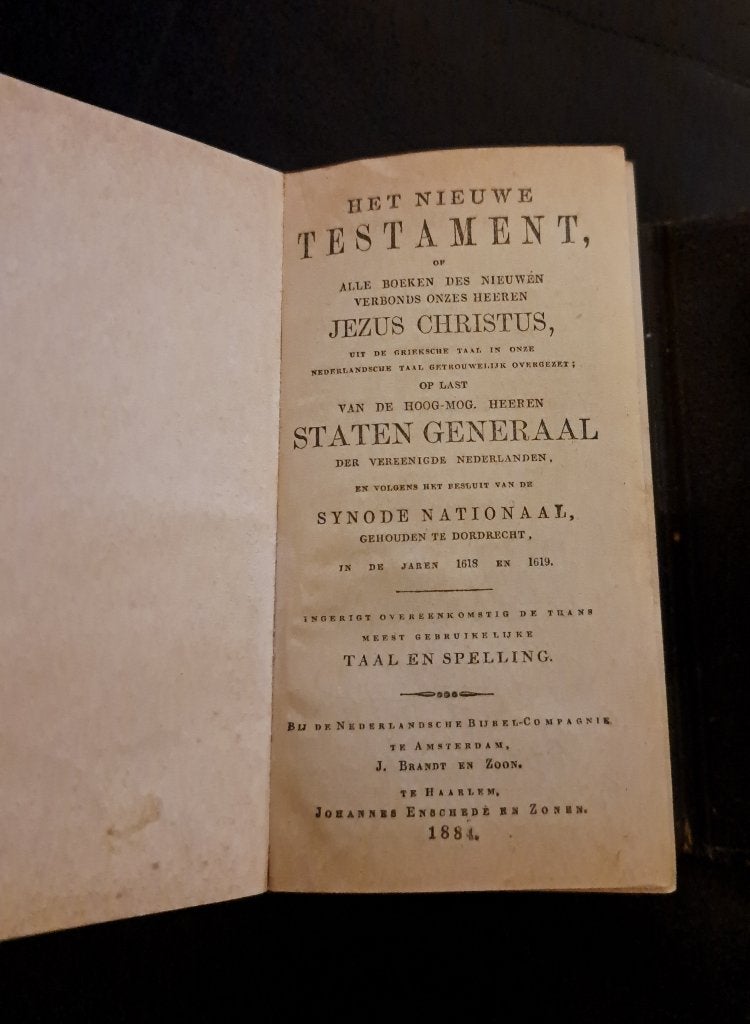 Het Nieuwe Testament  jaartal 1884, Ophalen, J. Brandt en zoon. Johannes Enschedé en zonen