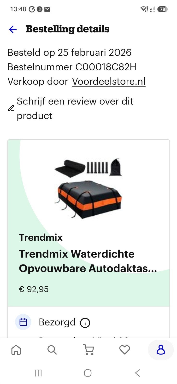 Trendmix Waterdichte Opvouwbare Autodaktas 560L, Ophalen, Nieuw