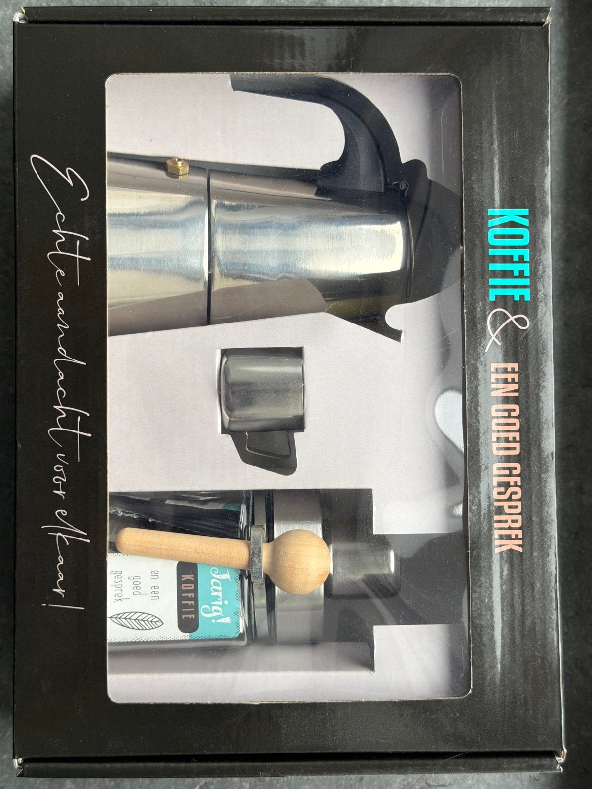 Koffie & een goed gesprek geschenkset - Nieuw, Overige typen, Ophalen of Verzenden, Metaal, Overige merken