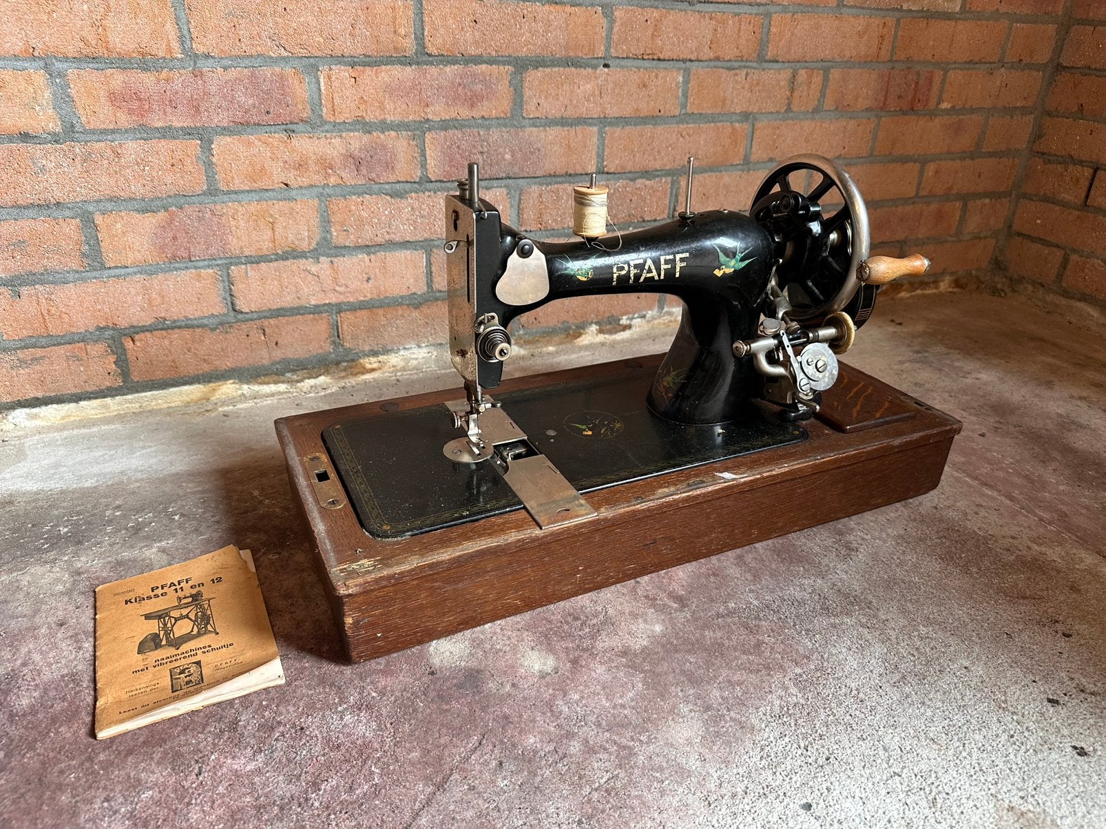 Antieke Pfaff 11 naaimachine, originele houten kist, Ophalen