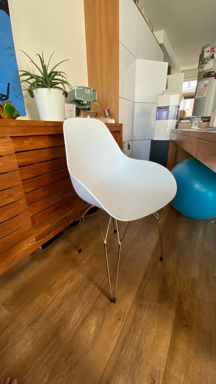Eiken eettafel met 4 Kubikoff stoelen, Huis en Inrichting, Ophalen, Gebruikt, Eikenhout, 50 tot 100 cm