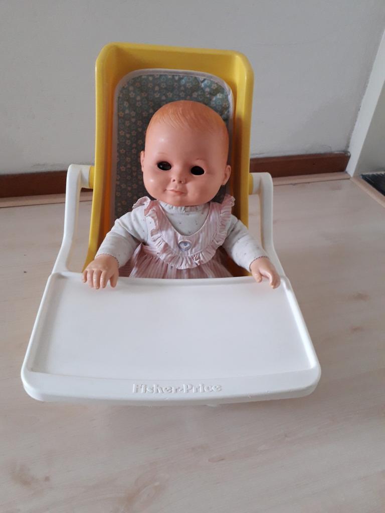 Vintage Fisher-Price pop en Poppenstoel, Ophalen of Verzenden, Gebruikt, Speelset