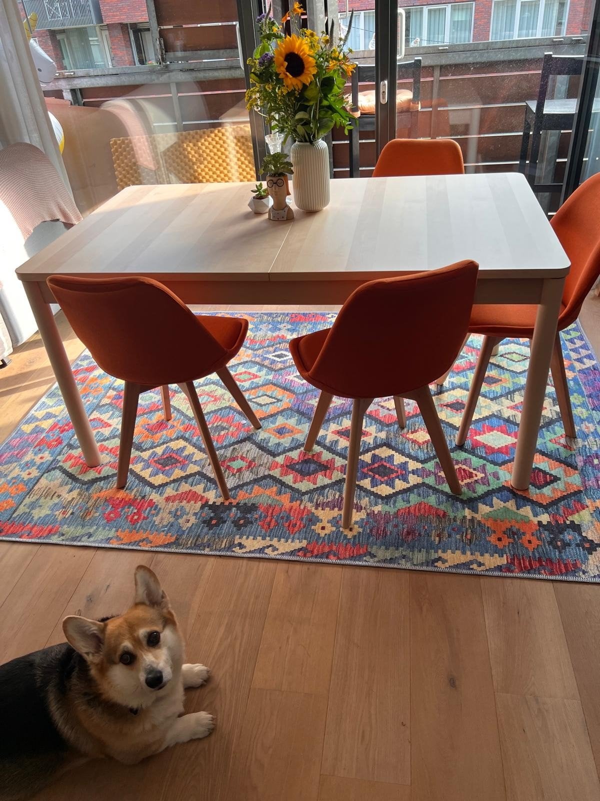 Ikea Rönninge uitschuifbare eettafel - Berkenhout, Ophalen, 50 tot 100 cm, Zo goed als nieuw, 150 tot 200 cm