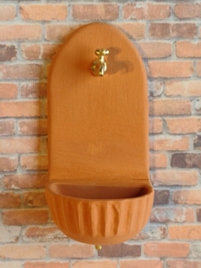 terra cotta muurfontein H 6 cm en B 3 cm / Fennicole, Ophalen, Nieuw, Sanitair