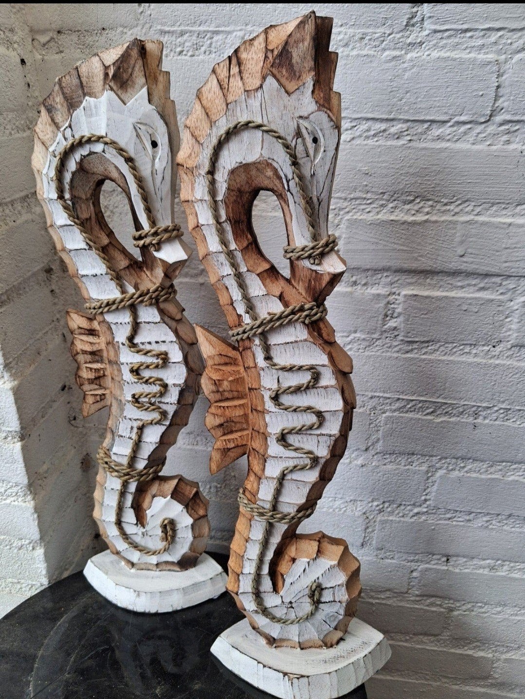 Gave handgemaakte houten zeepaarden 50 cm, Verzenden, Dier