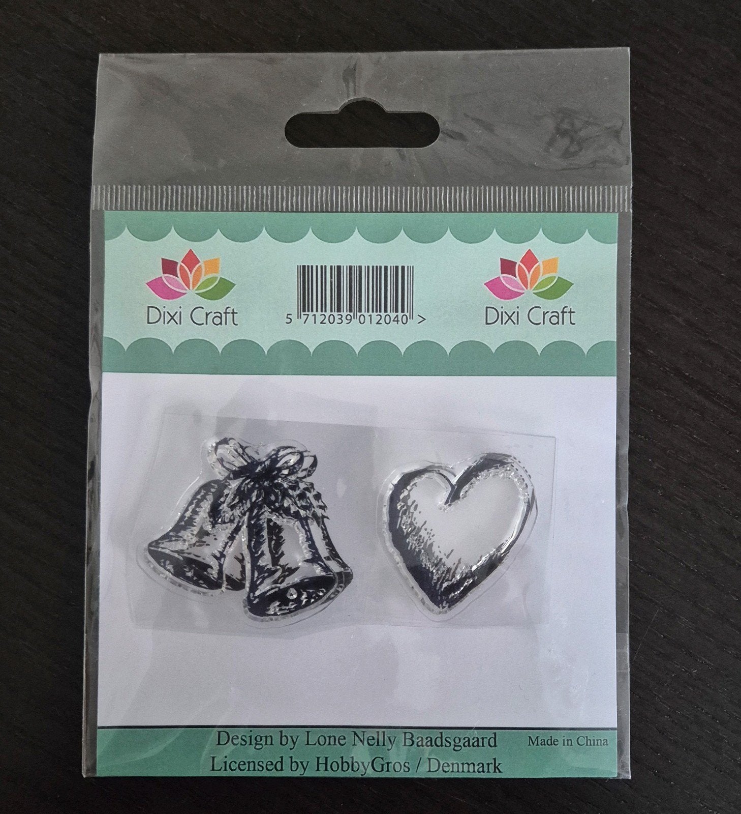 Clear stamp Kerstklokken en hart, Hobby en Vrije tijd, Stempelen, Ophalen of Verzenden, Nieuw, Clearstamp