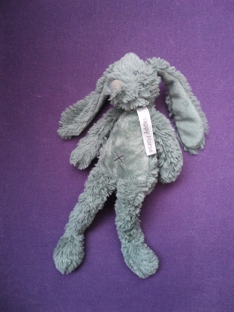 HAPPY HORSE Knuffel KONIJN RICHIE. 28 CM. GROEN **Nieuw**, Groen, Happy Horse, Ophalen of Verzenden, Met label