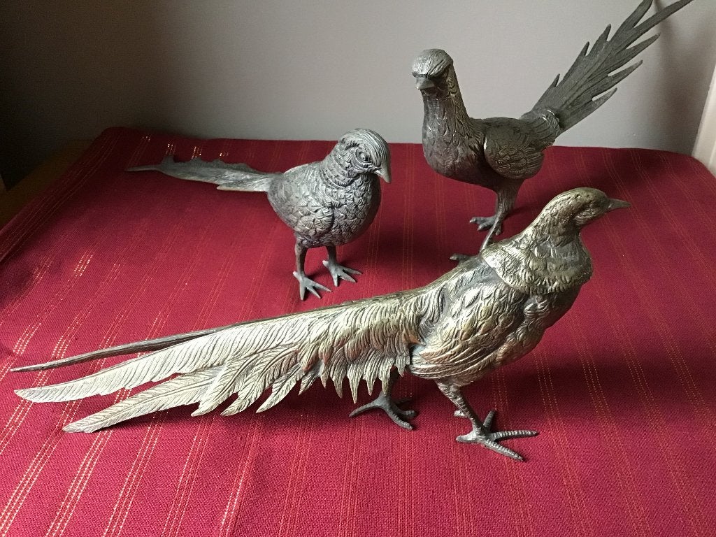 3  Antieke Tafelstukken  Fazanten, Ophalen of Verzenden