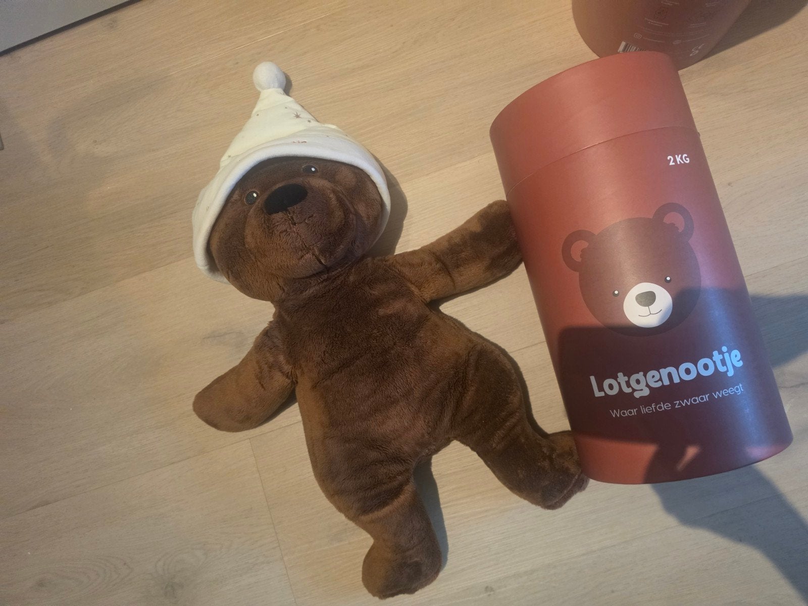 Lotgenootje Knuffelbeer met Slaapmuts - Zo goed als nieuw, Ophalen of Verzenden, Zo goed als nieuw, Beer