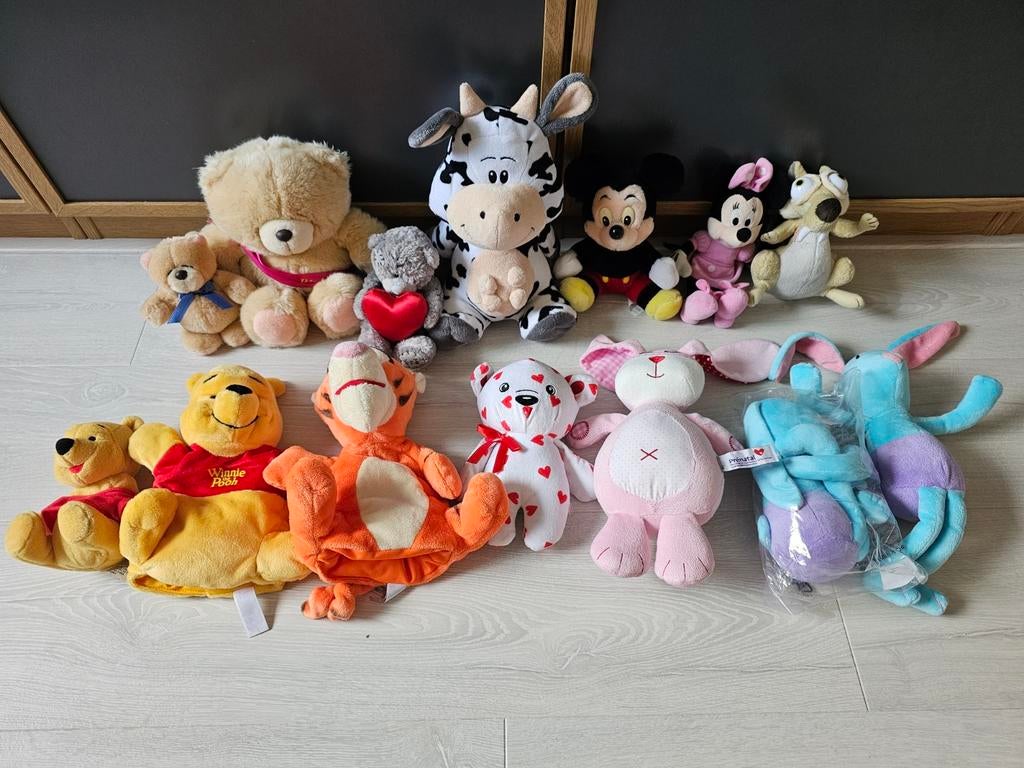 Knuffels winny the pooh, Mickey mouse, forever friends, Ophalen of Verzenden, Zo goed als nieuw, Overige typen