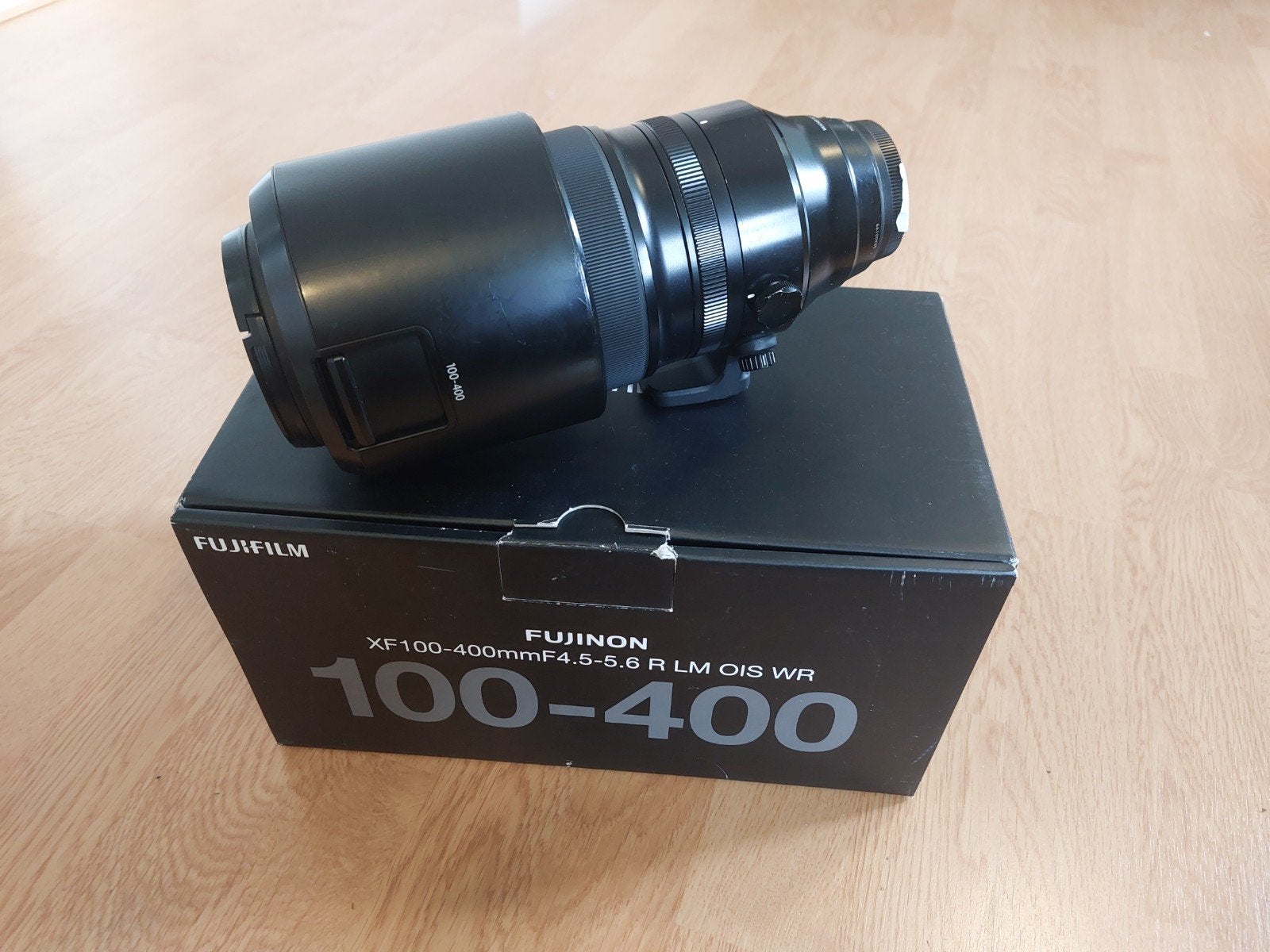 Fujinon XF 100-400mm F4.5-5.6 R LM OIS WR lens, Fujifilm, Zonnekap, Zo goed als nieuw, Fujifilm X-mount