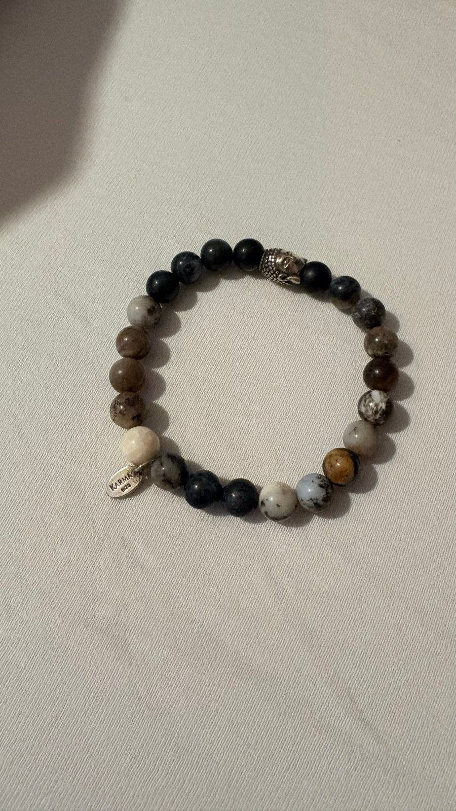 Karma Buddha Armband - Natuursteen met Zilveren Bedel, Sieraden, Tassen en Uiterlijk, Karma, Overige kleuren, Verzenden, .
