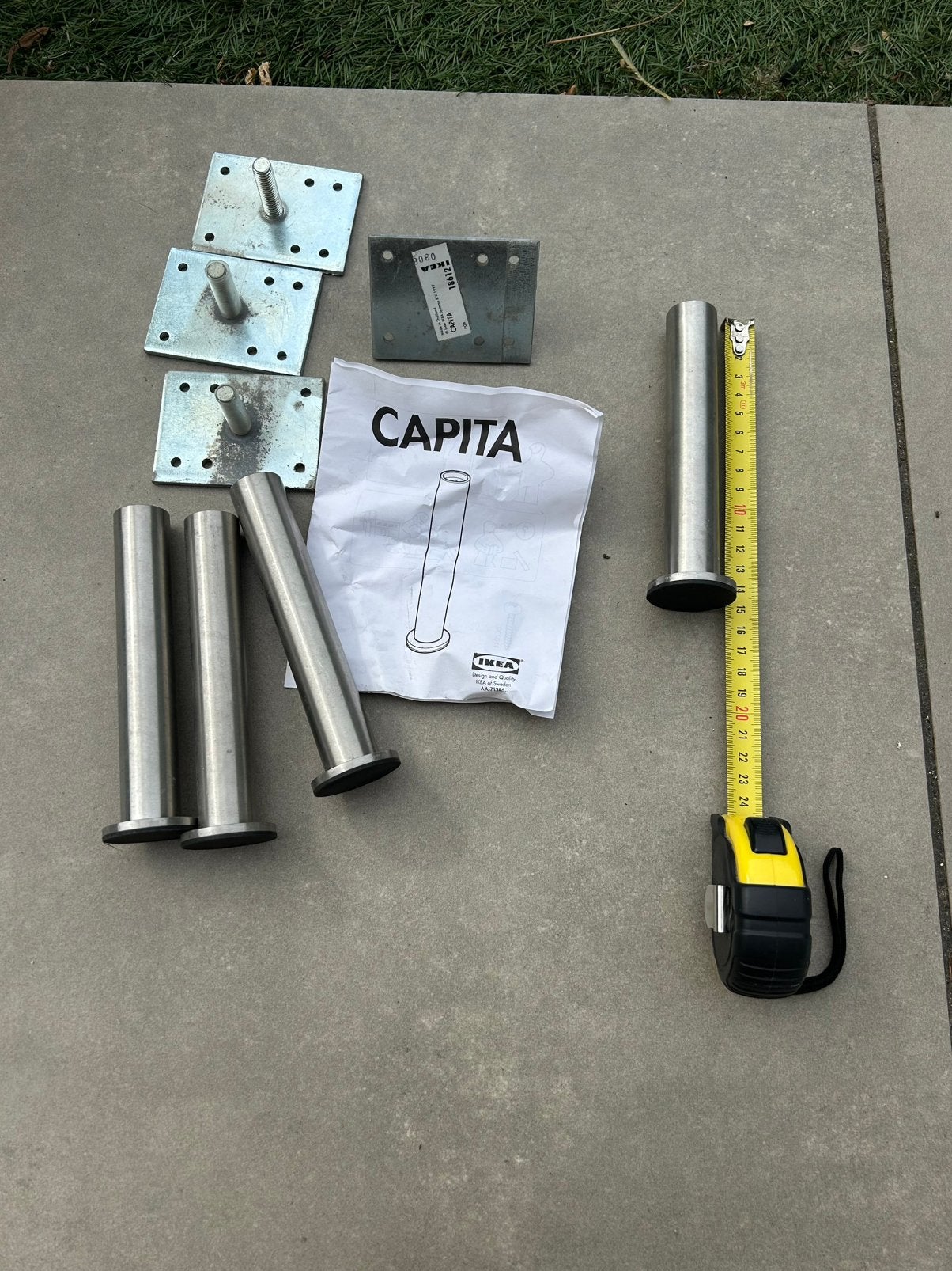 Pootjes IKEA RVS, voor kastje/tafeltje etc. 15cm, Ophalen, 50 tot 100 mm, Overige typen, Zo goed als nieuw