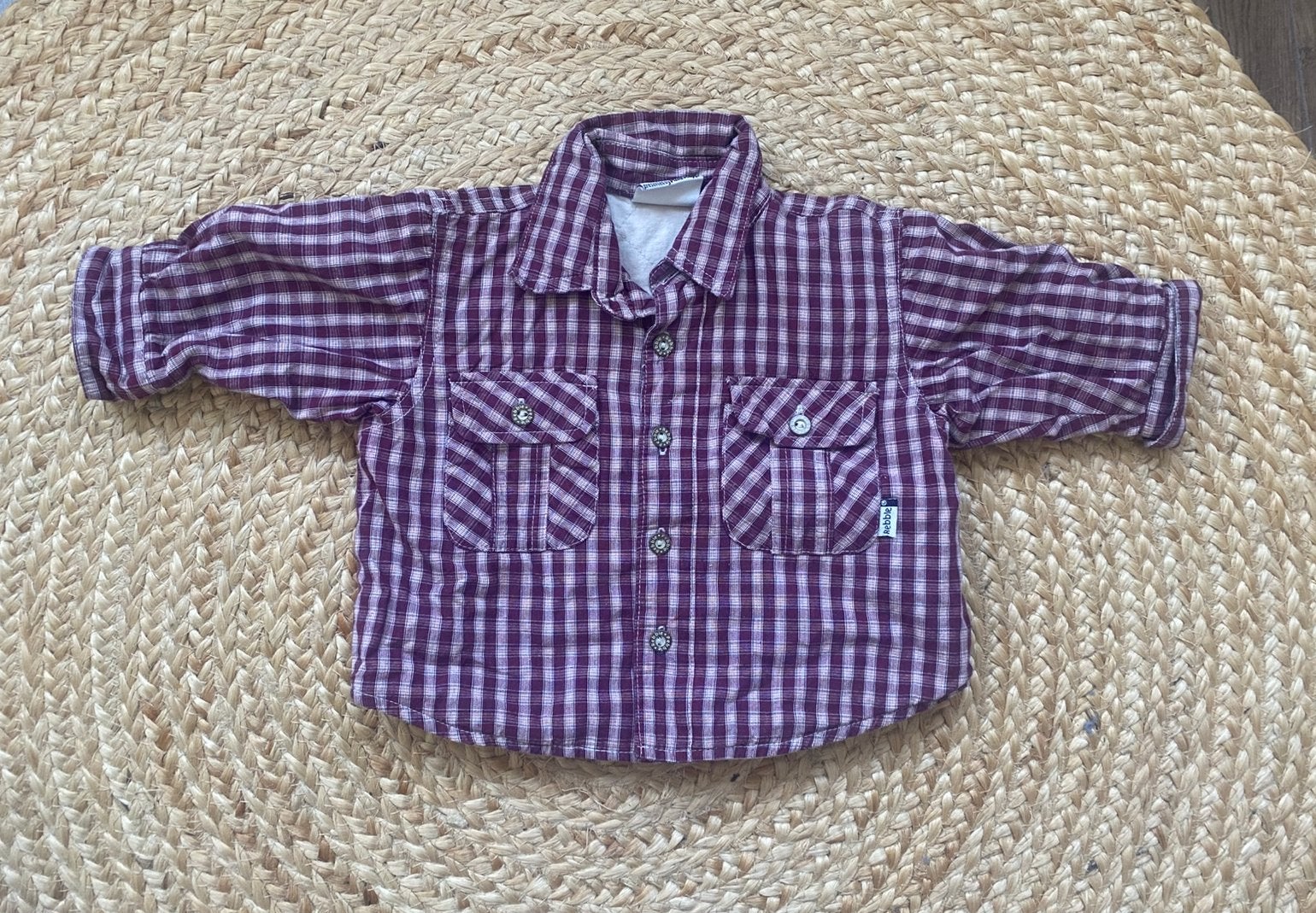 Vintage gevoerde blouse Villa Happ maat 68, Ophalen of Verzenden, Zo goed als nieuw, Overhemdje of Bloesje