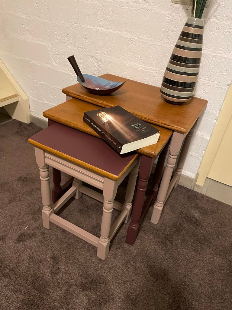 Set bijzettafeltjes gerestyled, Ophalen, Minder dan 45 cm, Minder dan 55 cm, Gerestyled