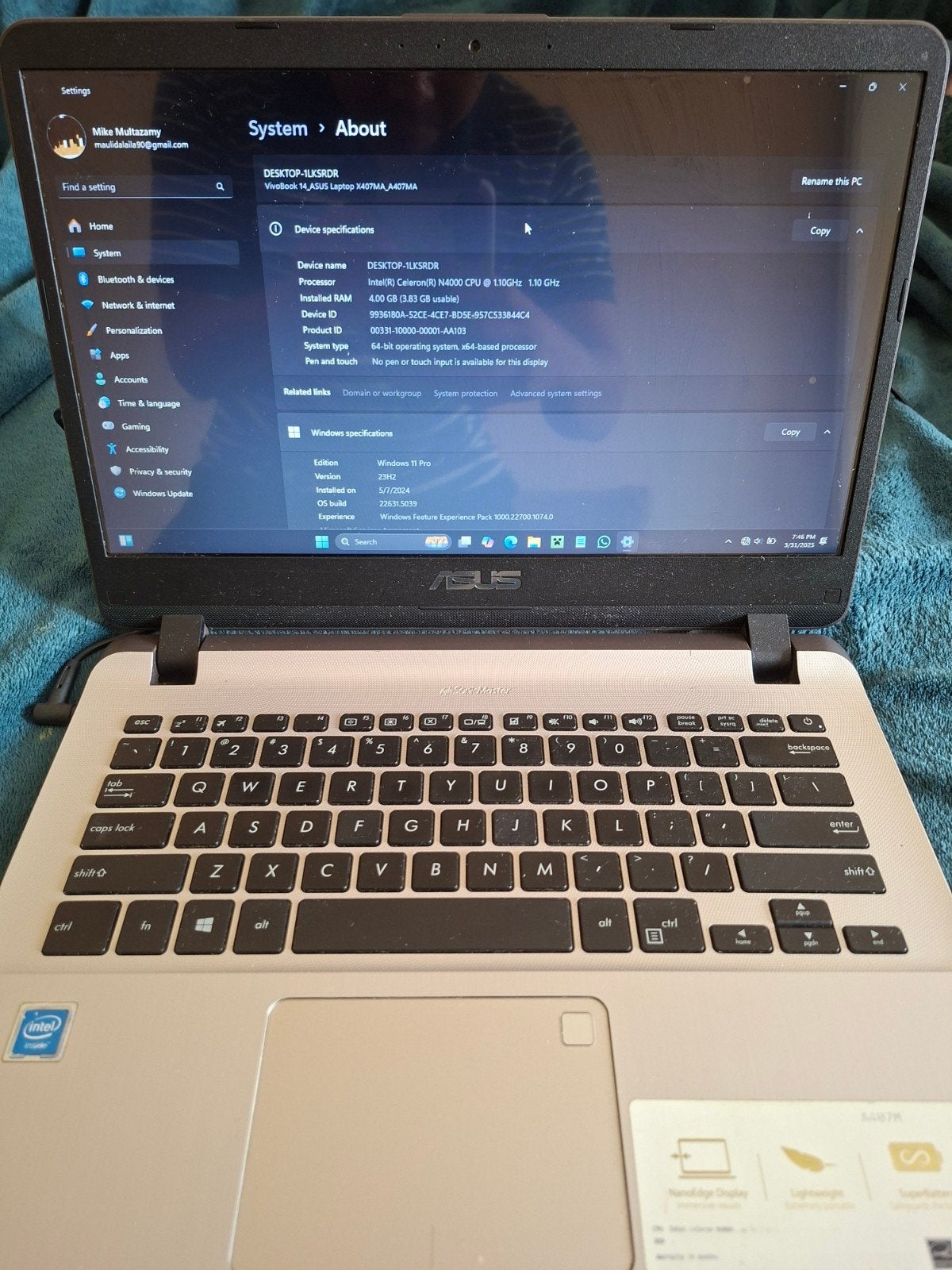 ASUS Vivobook 15 (X509) - Nette staat, Windows 10 Pro, Computers en Software, Windows Laptops, Zo goed als nieuw, 15 inch, Minder dan 2 Ghz