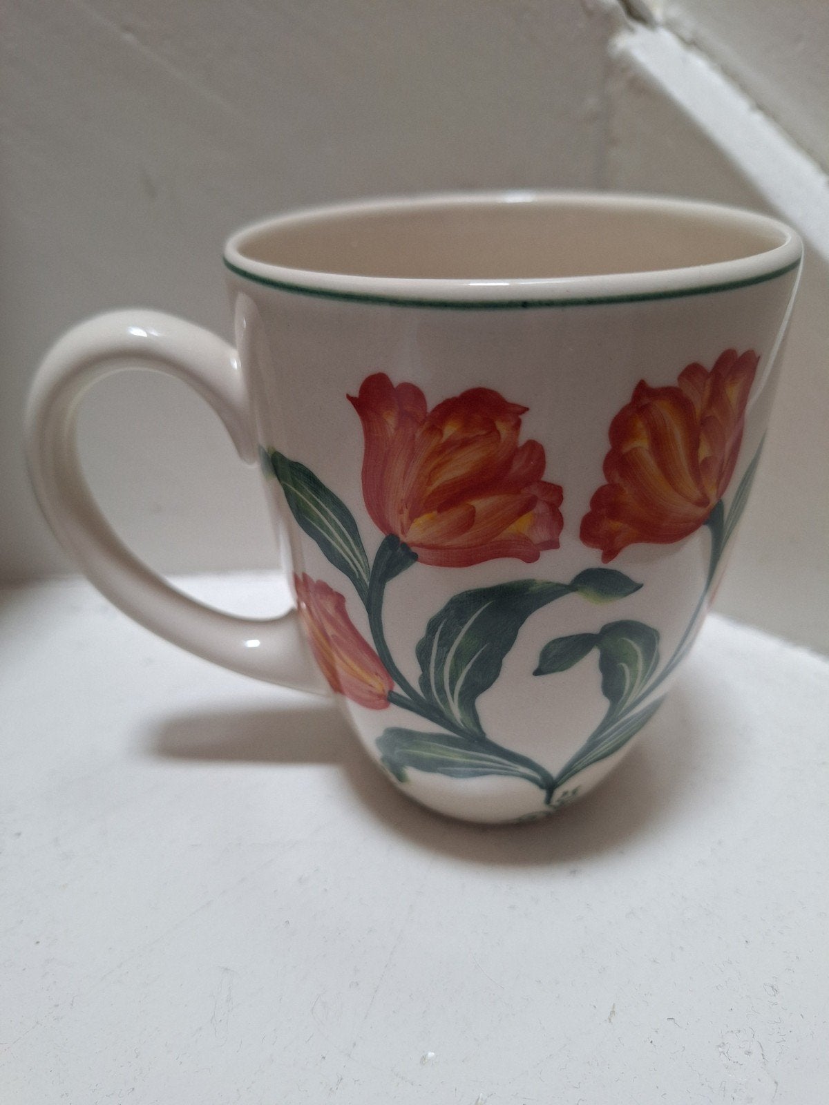 Heinen Delfts Blauw Tulpenmok, Ophalen of Verzenden, Zo goed als nieuw, Aardewerk, Mok