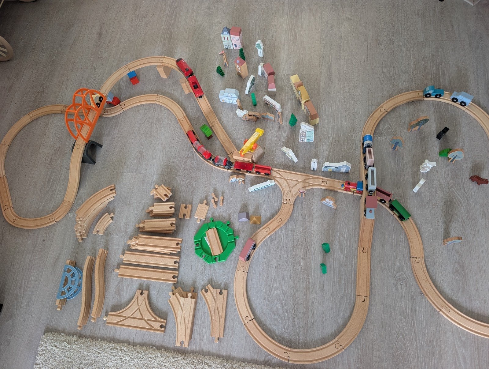 Little Dutch & Ikea Treinbaan met Huisjes, Auto's en Treinen, Ophalen, Gebruikt, Jongen of Meisje
