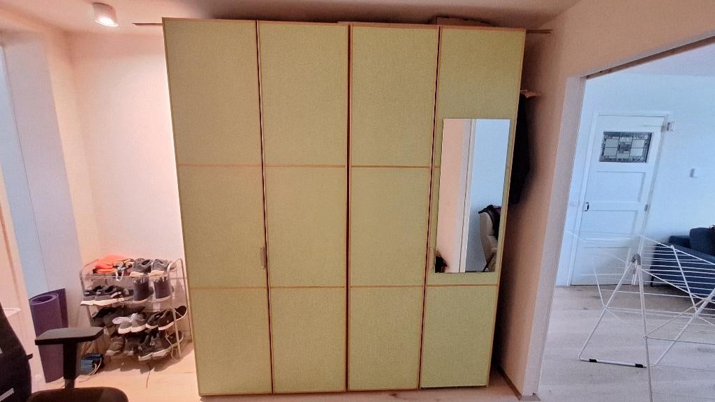 Grote zweedse kledingkast, lichtgroen, Huis en Inrichting, Kasten | Kledingkasten, Ophalen, 200 cm of meer, 150 tot 200 cm, Zweeds