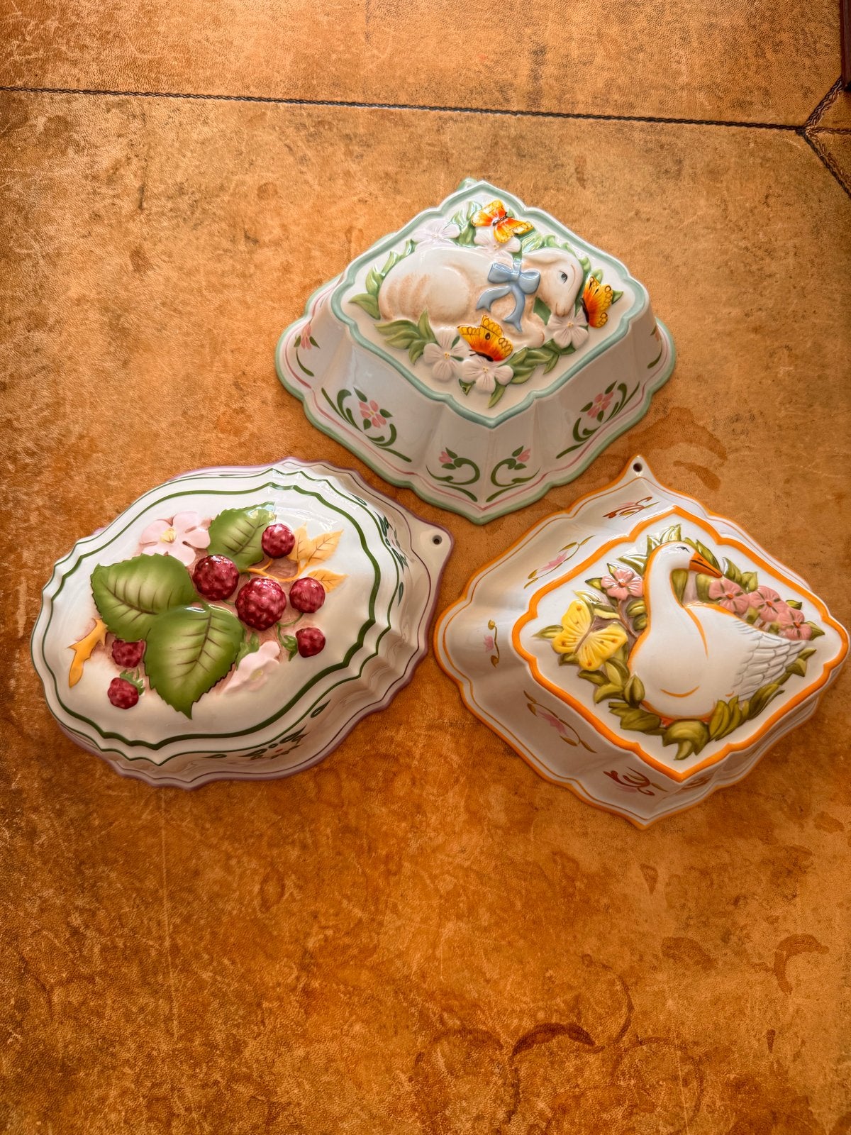 Set van 3 Vintage Keramische Puddingvormen, Ophalen