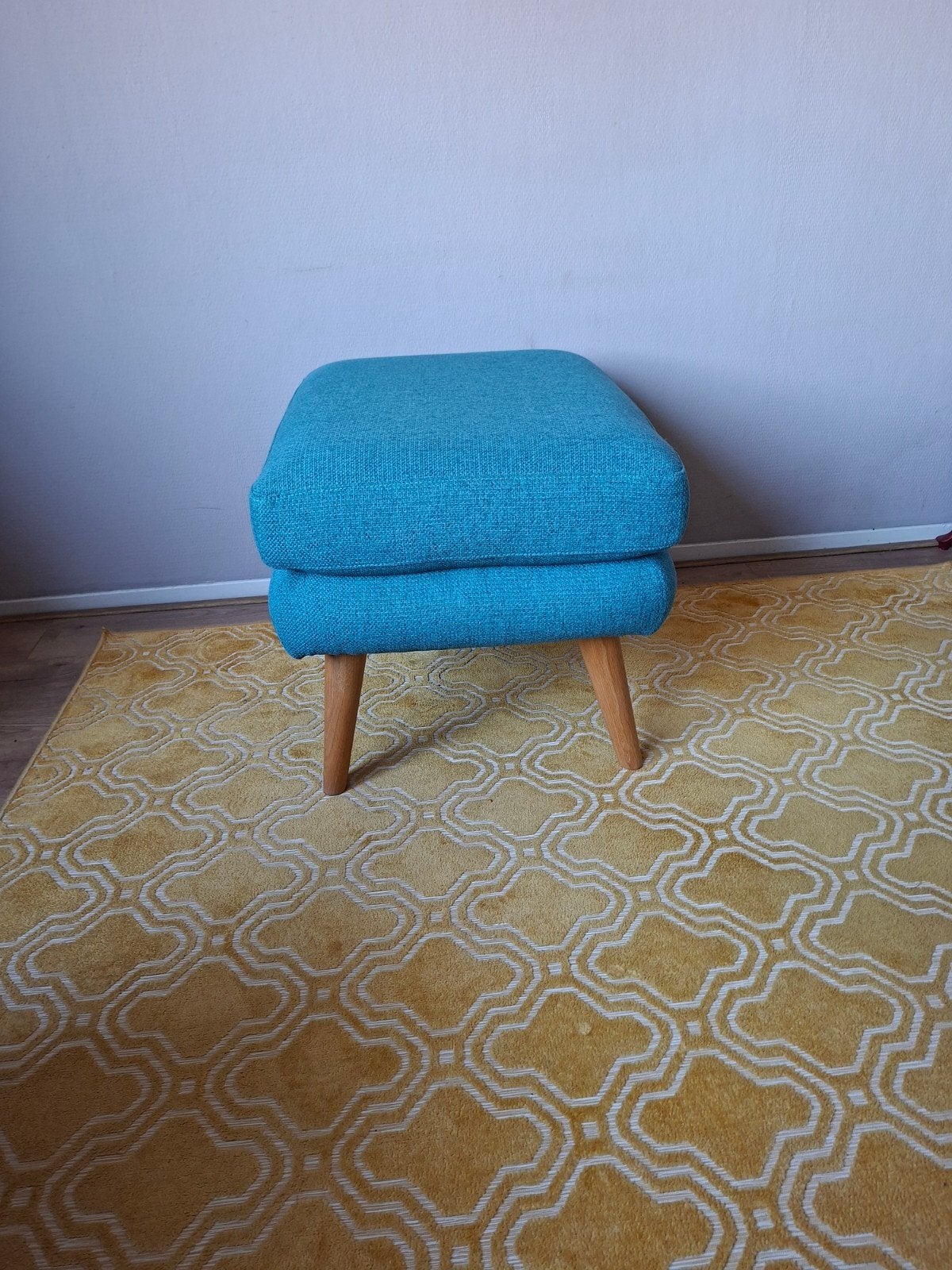 Hocker petrol - L68xB54xH48 cm, Ophalen, Hout, 50 tot 75 cm, Zo goed als nieuw