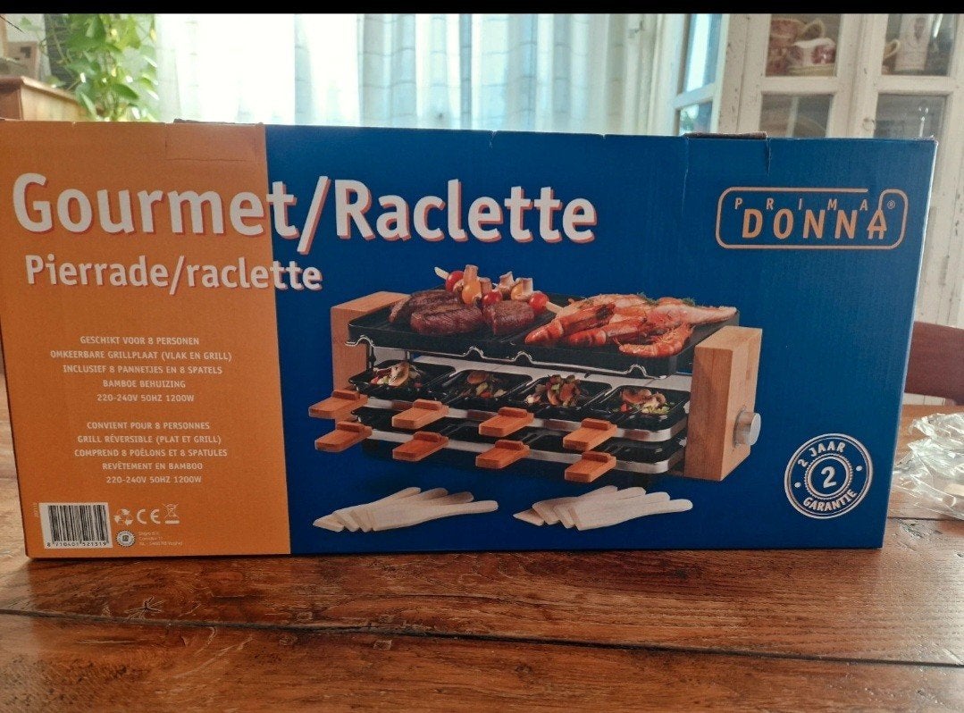 Gourmet/Raclette Donna - Nieuw, Witgoed en Apparatuur, Gourmetstellen, Nieuw, 8 personen of meer, Ophalen of Verzenden