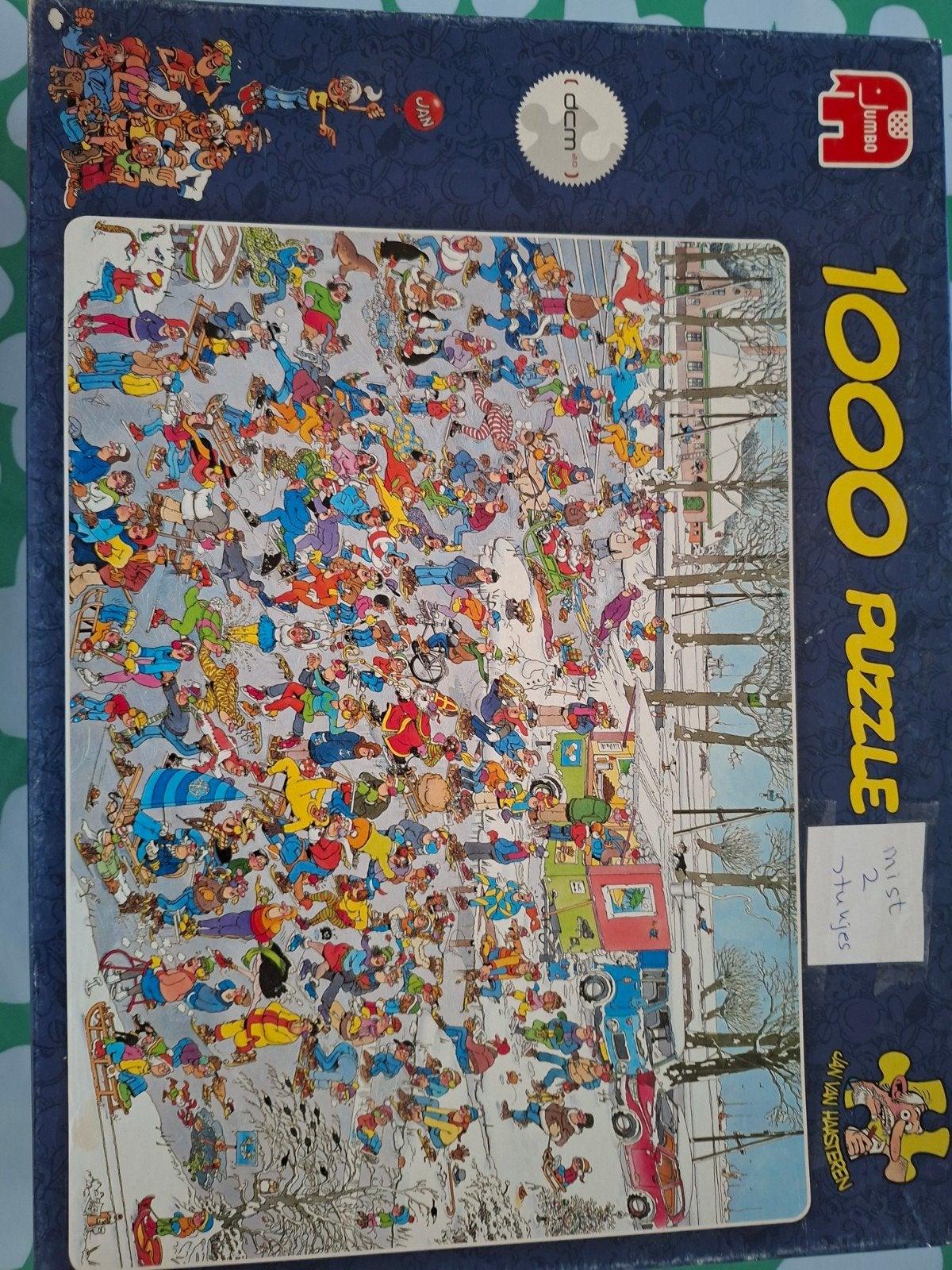Van haasteren  op glad ijs  LET OP 998 stukjes, Hobby en Vrije tijd, Denksport en Puzzels, Ophalen of Verzenden, 500 t/m 1500 stukjes