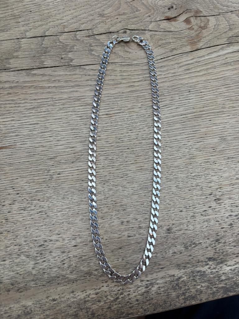 Zilveren ketting (gourmet) 50 cm - 1e gehalte 925 -top staat, Ophalen of Verzenden, Nieuw, Zilver