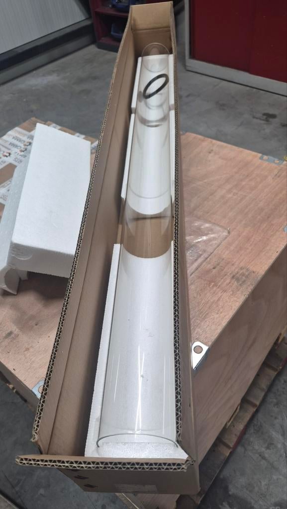 Glazen buis voor heater128cm lang, rond 10cm pellet heater, Ophalen, Nieuw
