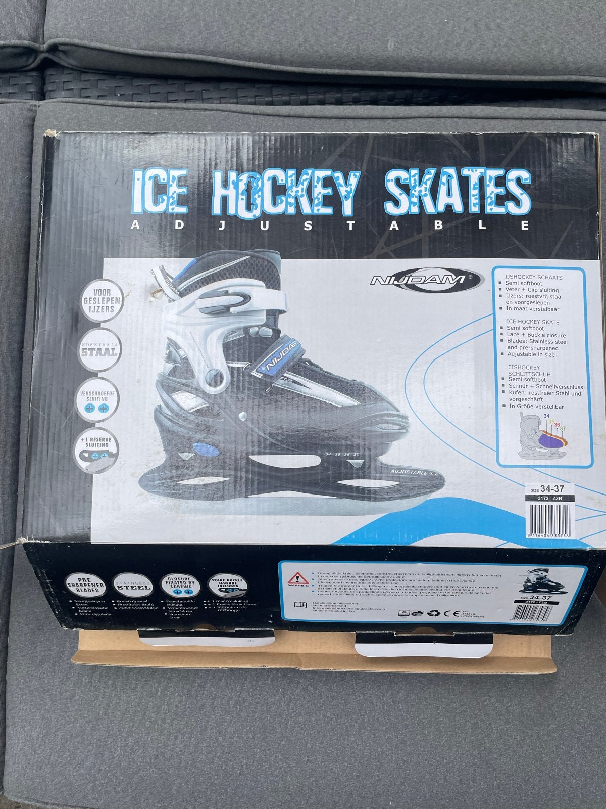 Nijdam verstelbare ijshockeyschaatsen maat 34-37, Sport en Fitness, Schaatsen, Ophalen of Verzenden, Nieuw, IJshockeyschaatsen