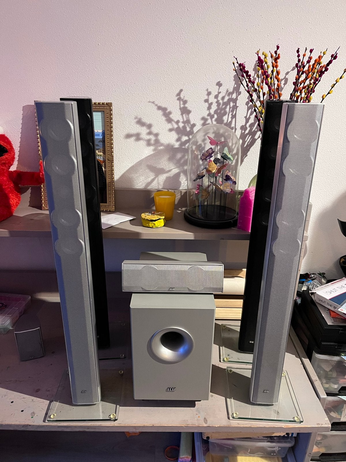 ELAC Cinema Pipe 5.1 Home Cinema Set - Zilver/Zwart, Gebruikt, 70 watt of meer, 5.1-systeem, Overige spelers
