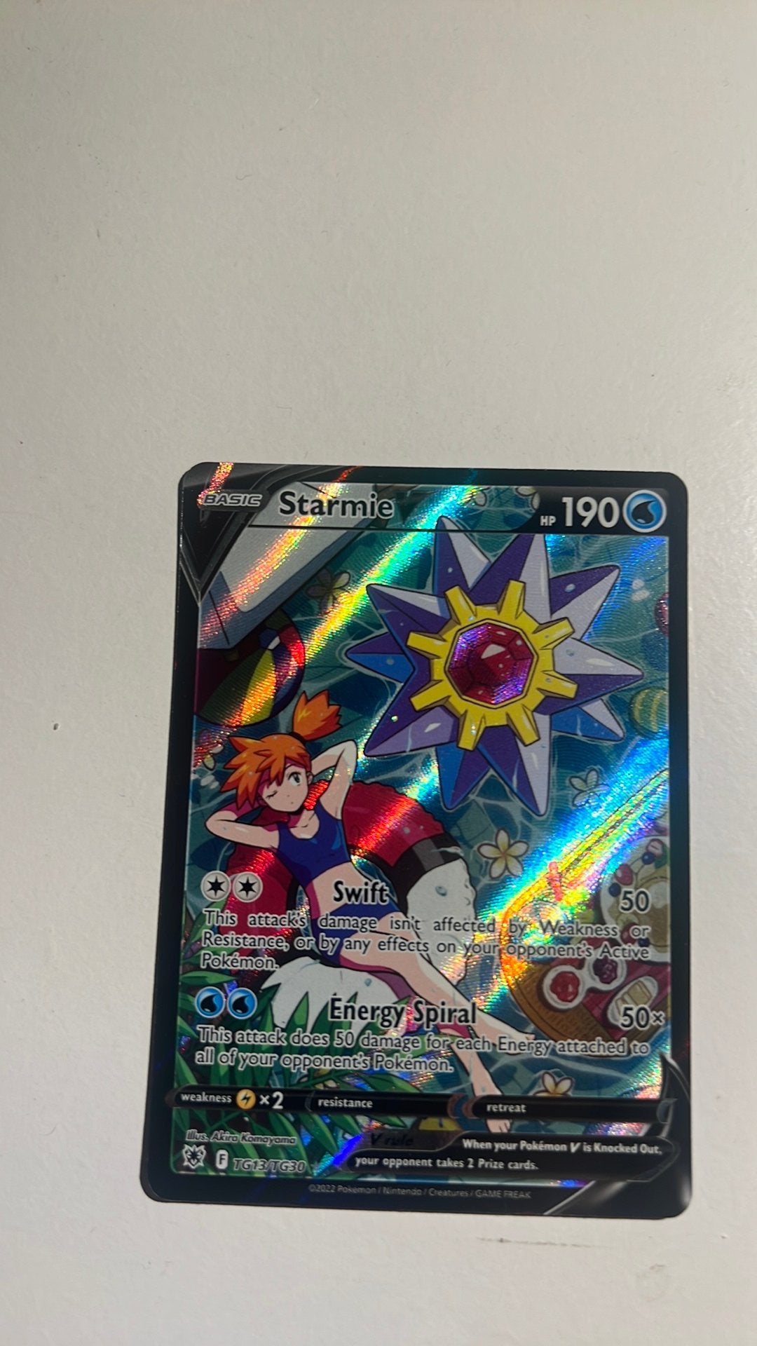 Starmie v pokemon kaart near mint, Ophalen of Verzenden, Zo goed als nieuw, Losse kaart