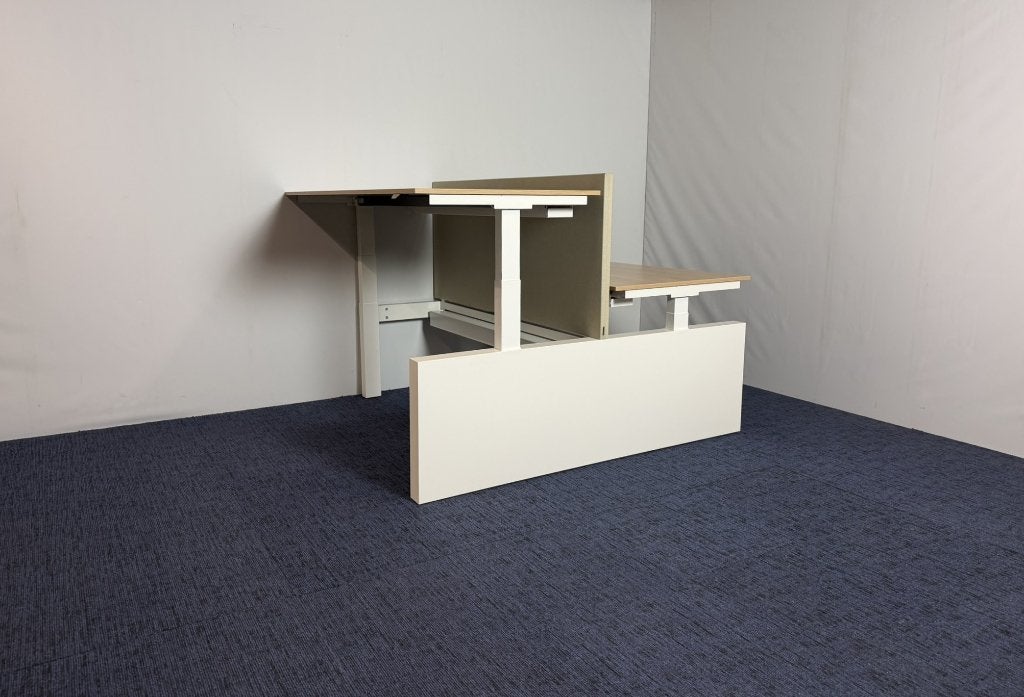 3 x Bench zit/sta bureau Voortman - incl. akoestische wand