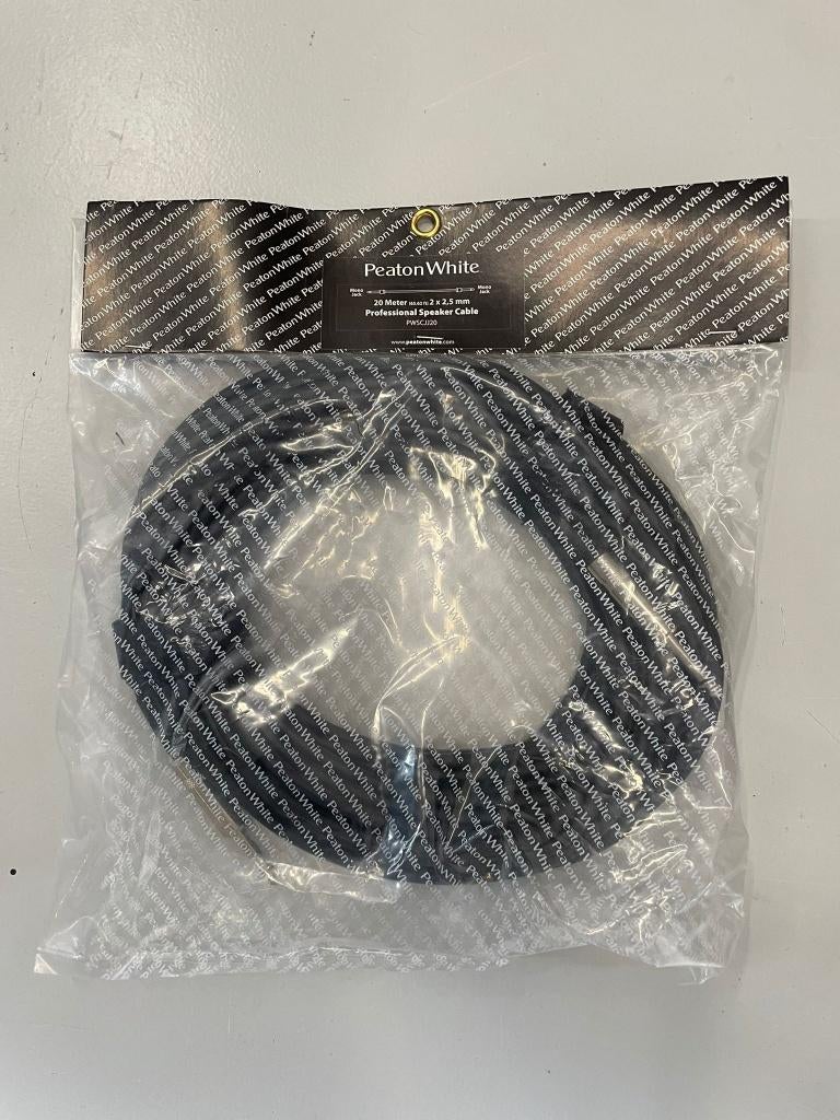 Peaton white speaker cable 20m jack-jack, Ophalen of Verzenden, Nieuw, 10 meter of meer, Overige kabels