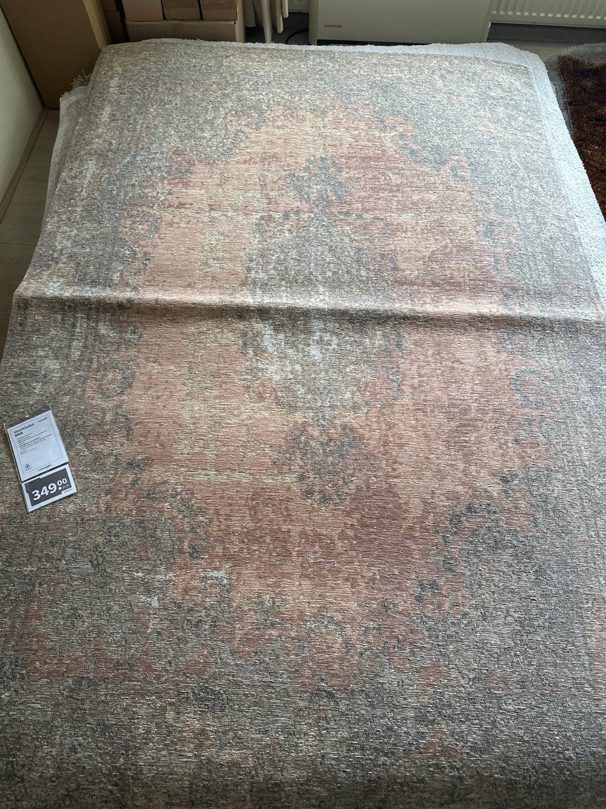 Vloerkleed RIVA Taupe/Roze 155x230 cm, Ophalen, Bruin, 150 tot 200 cm, Rechthoekig